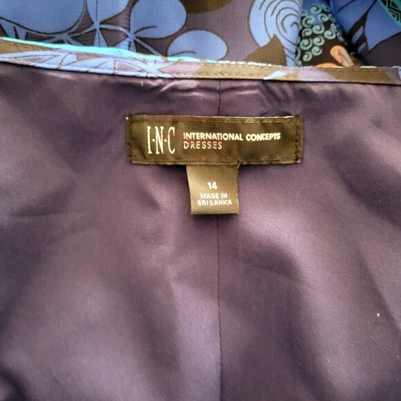 International Concepts INC Maxi Dress Blue Floral Peacock - Picture 4 of 4
